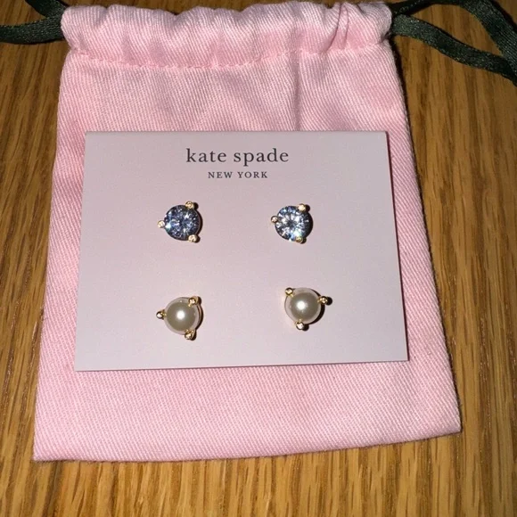 Kate Spade Gold and Pearl Earrings Set - Picture 2 of 4